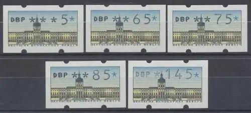 Berlin Automatenmarken, MiNr. 1 VS 2 Satz ohne Zählnummern, postfrisch - 604843