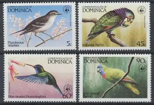 Dominica, Vögel, MiNr. 836-839, postfrisch - 604632