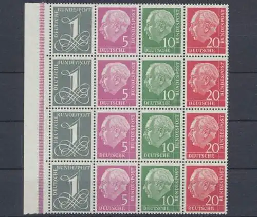 Deutschland (BRD), Michel Nr. W 18 Y II, 4er Bogenteil, postfrisch/MNH - 605010