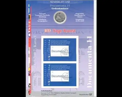 BRD, Numisblatt 3/2002, Documenta 11 - 3/2002