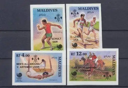 Malediven, Olympiade, MiNr. 1325-1328 B, postfrisch - 62718