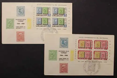 Uruguay, MiNr. Block 7 + 8, FDC - 655632