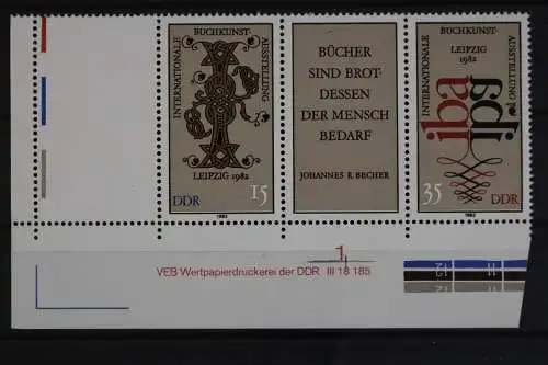 DDR, MiNr. 2697-2698 Zd, Ecke li. unten, DV, Leerfeld, postfrisch - 632026