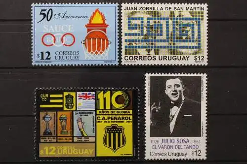 Uruguay, MiNr. 2634, 2636, 2639 + 2640, postfrisch - 655705