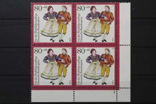 Deutschland, MiNr. 1697, 4er Block, Ecke re. u. FN 1, postfrisch - 656066