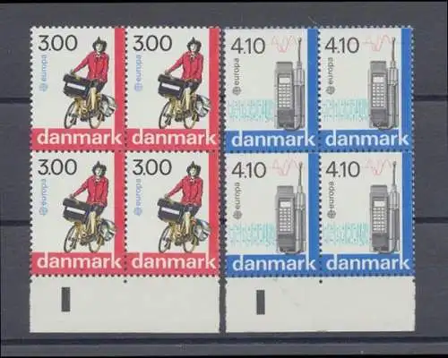 Dänemark, MiNr. 921-922 Viererblock, postfrisch - 63786