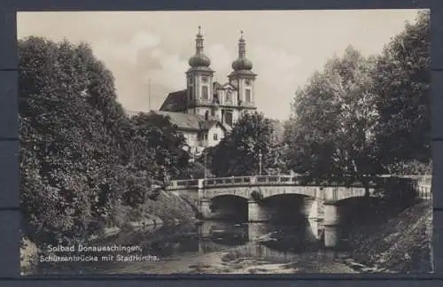 Donaueschingen, Schützenbrücke mit Stadtkirche - 402996