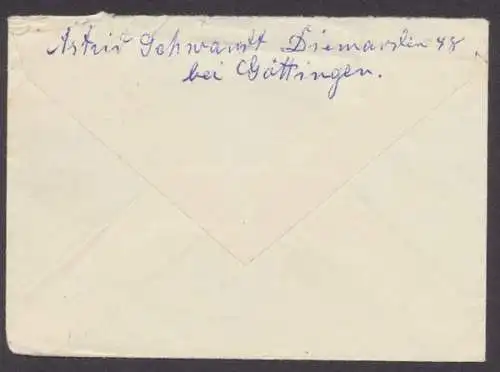 Diemarden über Göttingen, Landpoststempel auf kleinen Brief, 1952 - 500359