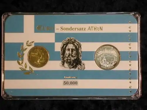 Griechenland, 2 Euro Sondersatz Athen mit Medaille - 80182