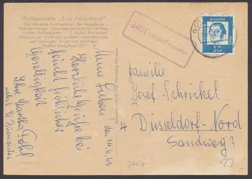 Landolfshausen bei Göttingen, Landpoststempel auf AK, 1963 - 500363