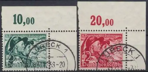 Deutsches Reich, MiNr. 684-685 y, Eckrand rechts oben, gestempelt - 606029