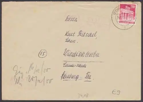 Vahlen über Uslar, Landpoststempel auf Brief, 1950 - 500314