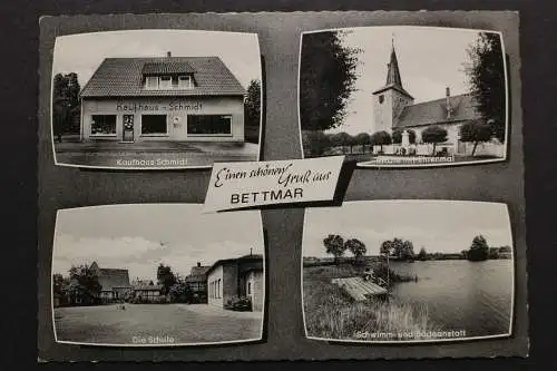 Bettmar OT v. Vechelde, Kaffeehaus Schmidt, Kirche, Schule, Badeanstalt - 422071