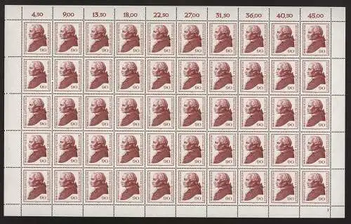 Deutschland (BRD), MiNr. 806, 50er Bogen, FN 1, postfrisch - 607369M