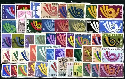 Europa Union (CEPT) Jahrgang 1973, 24 Länder, postfrisch/MNH - 608095