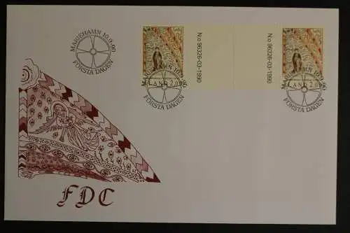 Aland, MiNr. 42, Zwischenstegpaar mit Nummer, FDC - 635857