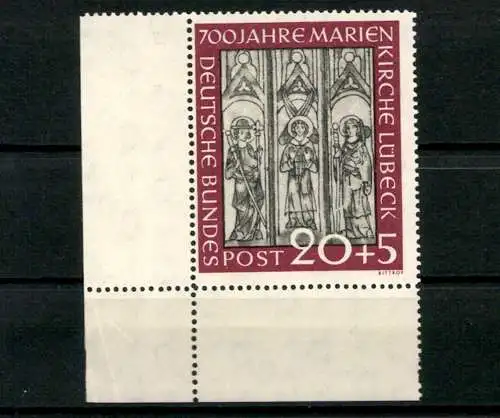 Deutschland (BRD), MiNr. 140, Eckrand links unten, postfrisch - 608035