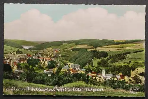 Hellenthal, Eifel, Ortsansicht mit Olef-Talsperre - 422404