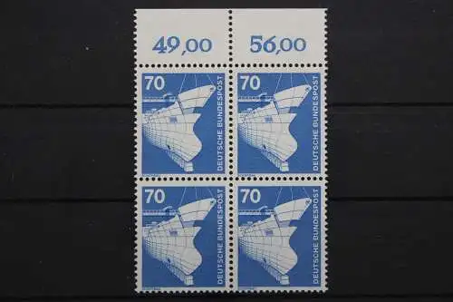 Deutschland, MiNr. 852, Viererblock, Oberrand, postfrisch - 657672