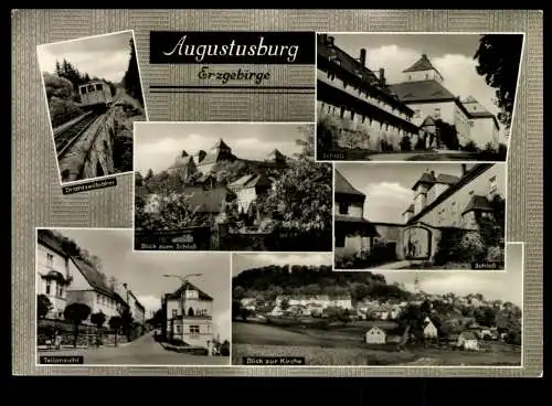 Augustusburg/Erzgeb., Drahtseilbahn, Schloß, Blick zur kirche - 420020