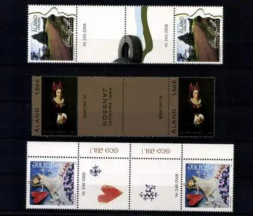 Aland, 9 Zwischenstegpaare aus 2008, postfrisch / MNH - 610848