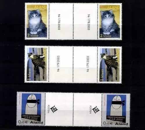 Aland, 9 Zwischenstegpaare aus 2003, postfrisch / MNH - 610843