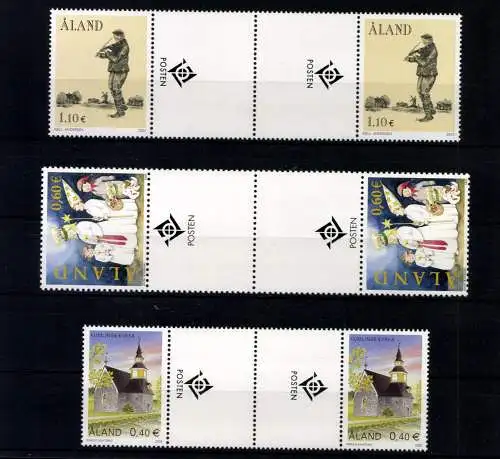 Aland, 9 Zwischenstegpaare aus 2003, postfrisch / MNH - 610843