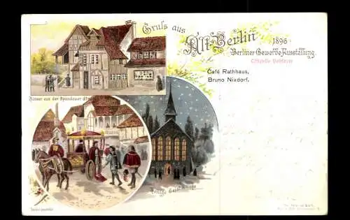 Berlin, Gewerbeausstellung 1896, Spandauer Strasse, Kirche - 413595