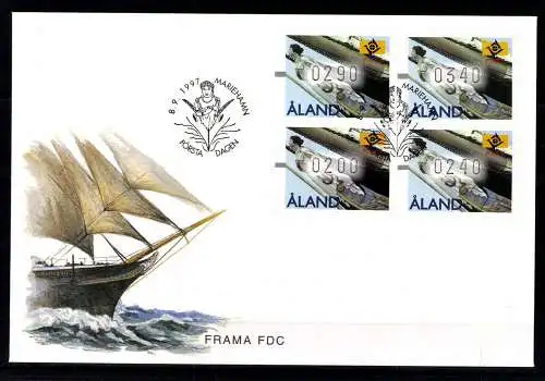 Aland, Automaten, MiNr. 8, 4 Werte, FDC - 610899