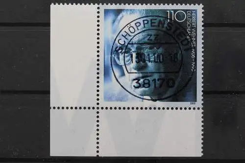 Deutschland (BRD), MiNr. 2092, Ecke li. unten, zentrischer Stempel, EST - 637046