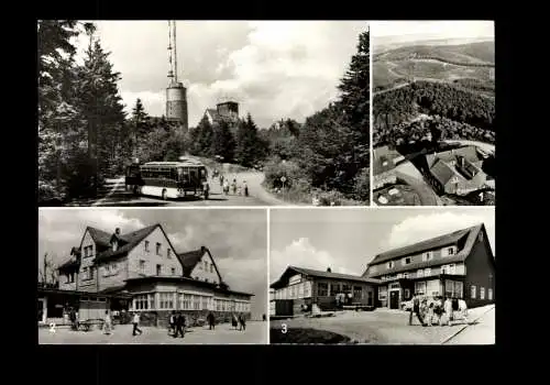 Großer Inselsberg, Blick vom Turm, HO Gaststätte und Berggasthof Stöhr - 414456