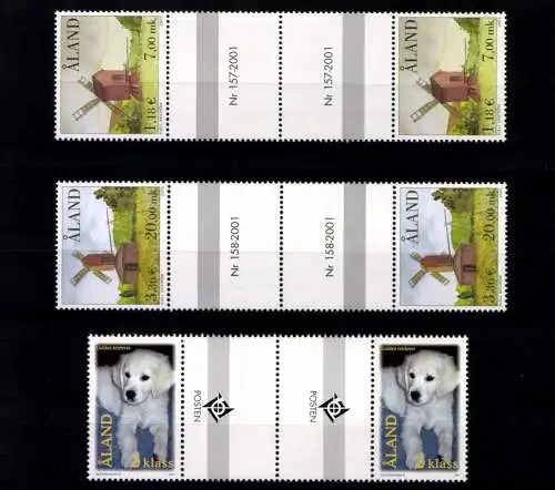 Aland, 11 Zwischenstegpaare aus 2001, postfrisch / MNH - 610841