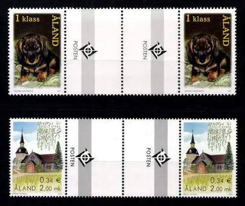 Aland, 11 Zwischenstegpaare aus 2001, postfrisch / MNH - 610841