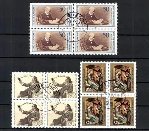 Deutschland (BRD), MiNr. 1121,1122,1161, 4er Blöcke, EST - 612869