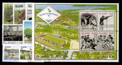 Aland, MiNr. 44-54, Jahrgang 1991, postfrisch - 610807