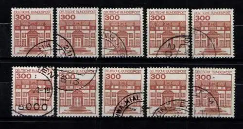 Deutschland (BRD), MiNr. 1143 A II, 10 Marken, gestempelt - 611527