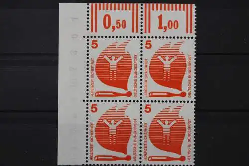 Deutschland, MiNr. 694 A, Viererblock, Ecke li. oben, postfrisch - 660928