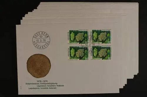 Schweiz, MiNr. 1069-1086, Jahrgang 1976, 4er Blöcke, FDC - 613479