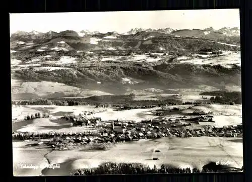 Scheidegg im Allgäu, , Blick auf den Ort und Allgäuer Alpen - 415551