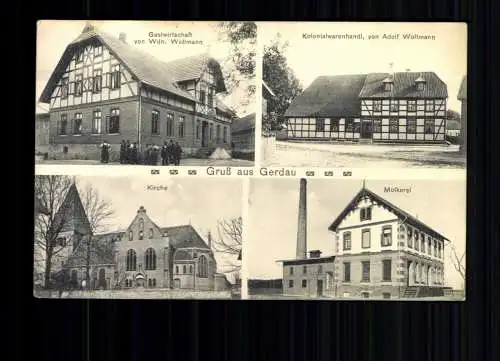 Gerdau bei Uelzen, Molkerei, Gastwirtschaft, Kirche - 414931