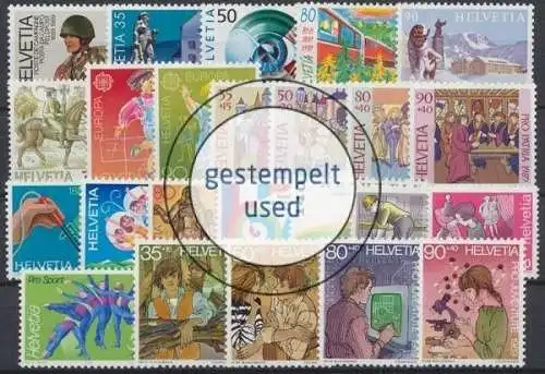 Schweiz, MiNr. 1385-1408, Jahrgang 1989, gestempelt - 201615