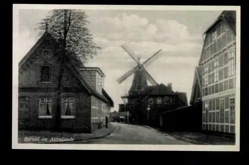 Borstel im Altenlande, Strassenansicht, Mühle - 420288