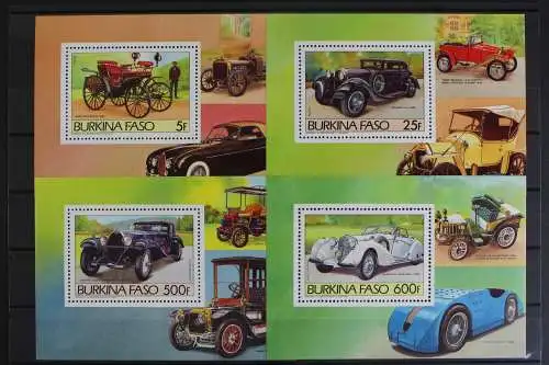 Burkina Faso, MiNr. 1019, 1020, 1023, 1025, Einzelblöcke, postfrisch - 614487