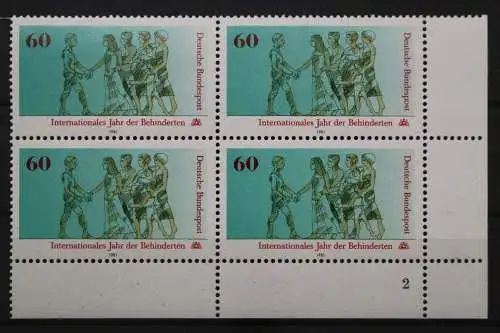 Deutschland, MiNr. 1083 Viererblock, Ecke re. u. FN 2, postfrisch - 661396