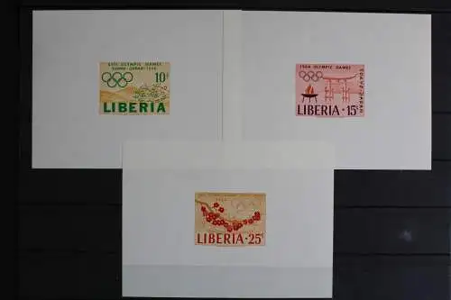 Liberia, Olympiade, MiNr. 623-625 B, 3 Einzelblöcke, postfrisch - 617401