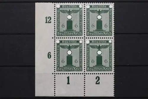 Deutsches Reich Dienst, MiNr. 148 Viererblock, Ecke li. unten, postfrisch - 662288