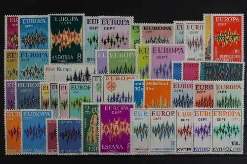 Europa Union (CEPT) Jahrgang 1972 incl. Span. Andorra, postfrisch / MNH - 617860