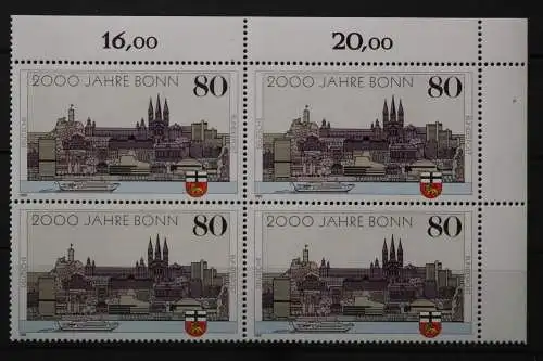 Deutschland, MiNr. 1402, Viererblock Ecke re. oben, postfrisch - 662195