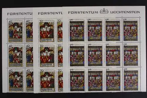 Liechtenstein, MiNr. 731-733, 12er Bogenteile, postfrisch - 620666