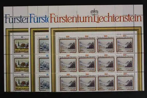 Liechtenstein, MiNr. 821-823, 12er Bogenteile, postfrisch - 620681